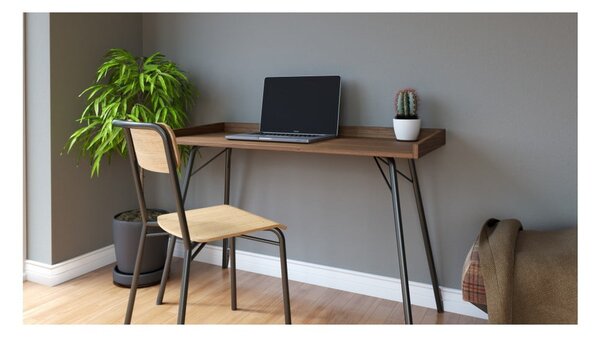 Pracovný stôl s doskou v dekore orechového dreva 52x115 cm Rayburn – Woodman