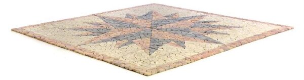 DIVERO mramorová mozaika kompas - 120 x 120 cm