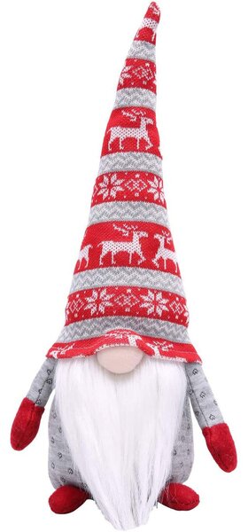 Vianočný škriatok 49 cm - škandinávsky so sobmi - červený