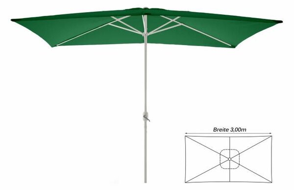 Slnečník obdĺžnikový 2 x 3 m - zelený