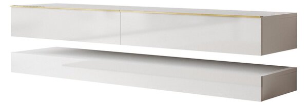 TV STOLIK SALLE BIELY LESK + ZLATÉ ÚCHYTKY 140 cm