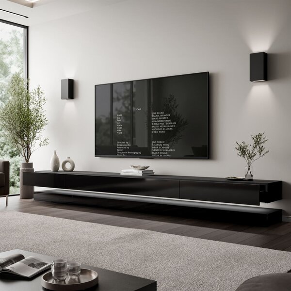 TV STOLIK SALLE ČIERNY LESK 280 cm