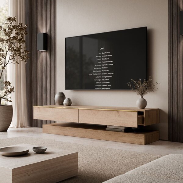 TV STOLIK SALLE DUB WOTAN + ZLATÉ ÚCHYTKY 140 cm