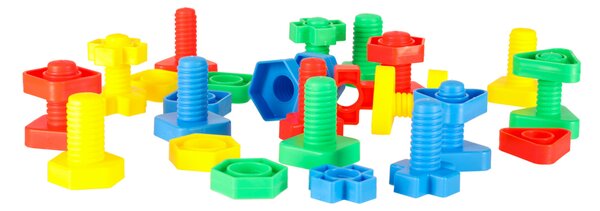KIK Montessori stavebné kocky so skrutkami, 30 dielov