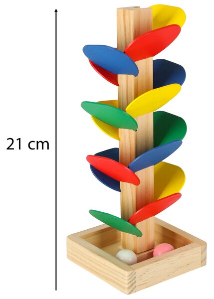 KIK Montessori drevený kulodrom – vzdelávacia veža s guľôčkami