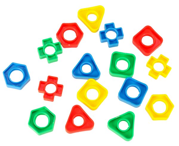 KIK Montessori stavebné kocky so skrutkami, 30 dielov