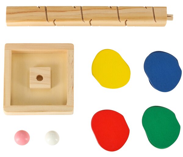 KIK Montessori drevený kulodrom – vzdelávacia veža s guľôčkami