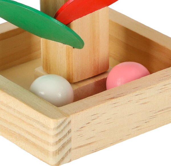 KIK Montessori drevený kulodrom – vzdelávacia veža s guľôčkami