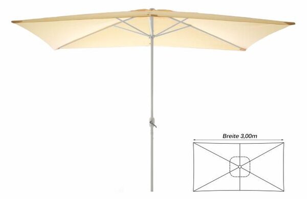 Záhradný slnečník - obdĺžnikový 2 x 3 m - champagne