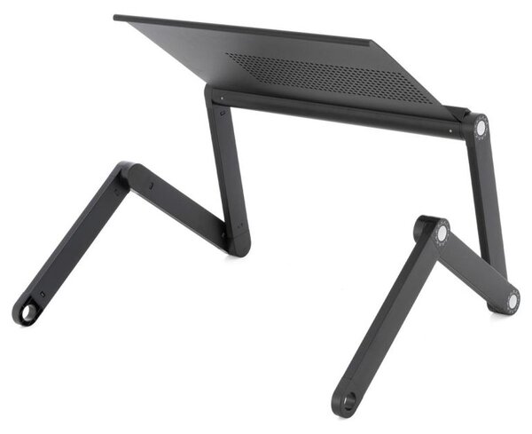 Stolík na laptop nastaviteľný s vetracími štrbinami - čierny