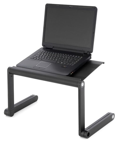 Stolík na laptop nastaviteľný s vetracími štrbinami - čierny