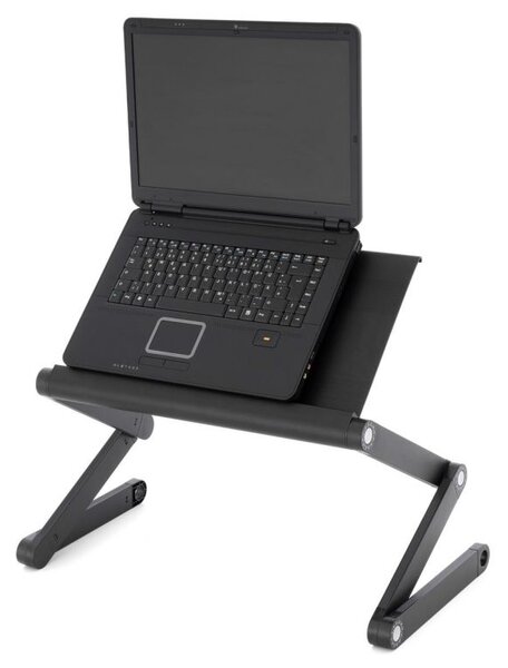 Stolík na laptop nastaviteľný s vetracími štrbinami - čierny