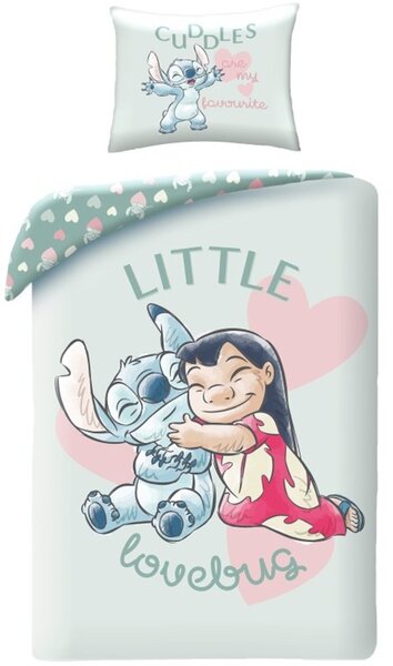 Bavlnené posteľné obliečky Lilo a Stitch v objatí - 100% bavlna - 70x90 cm + 140x200 cm