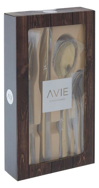 Antikoro príbor v zlatej farbe 16 ks Avie – Premier Housewares