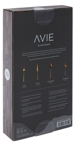 Antikoro príbor v zlatej farbe 16 ks Avie – Premier Housewares