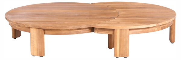 Záhradný konferenčný stolík hnedý akáciové drevo 135 x 90 cm stolíky 2 v 1 moderný dizajn