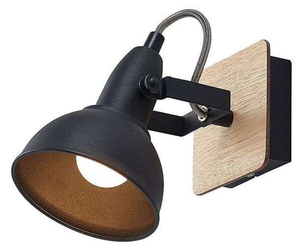 Lindby - Aylis Nástenné Svietidlo Black/Wood Lindby - Lampemesteren