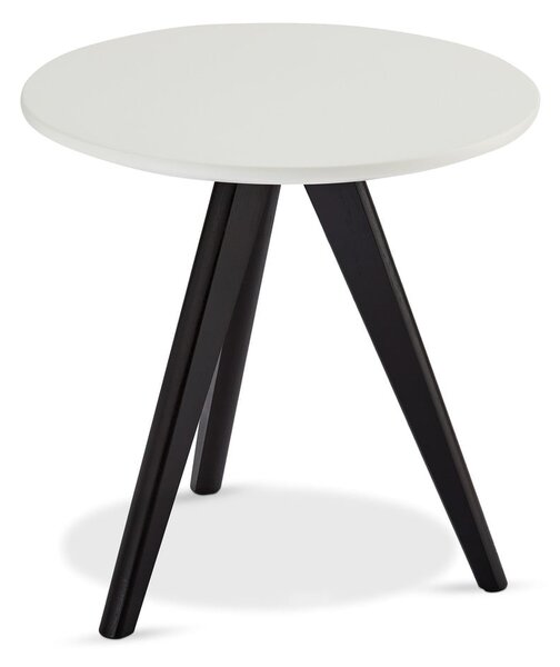 Čierno-biely konferenčný stolík s nohami z dubového dreva Furnhouse Life, Ø 40 cm