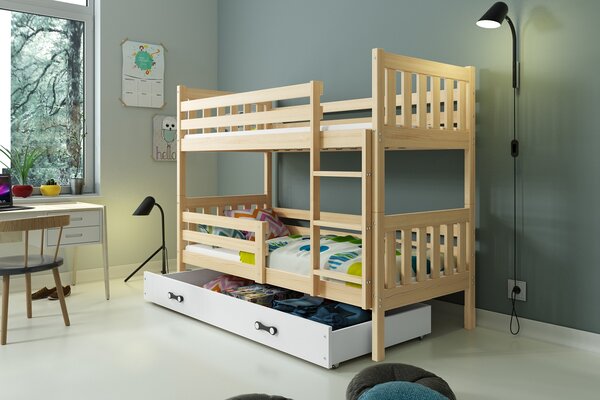 Poschodová detská posteľ CARINO | 80 x 190 cm Farba: Borovica / biela