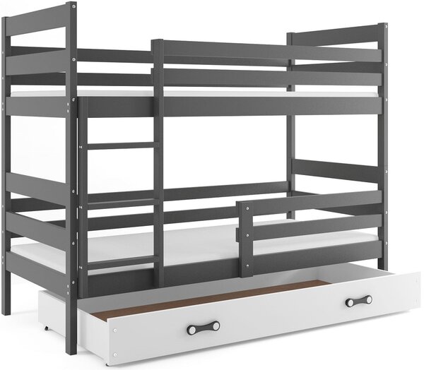 Detská poschodová posteľ ERYK | sivá Farba: Sivá / biela, Rozmer.: 160 x 80 cm