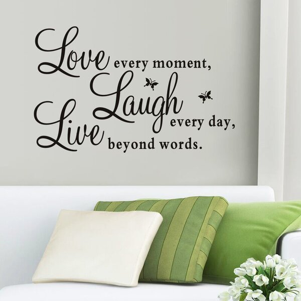 Samolepka na stenu "Život, smiech, láska" 50x70 cm