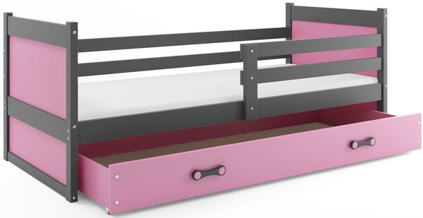 Detská posteľ RICO 1 | sivá 80 x 190 cm Farba: Ružová