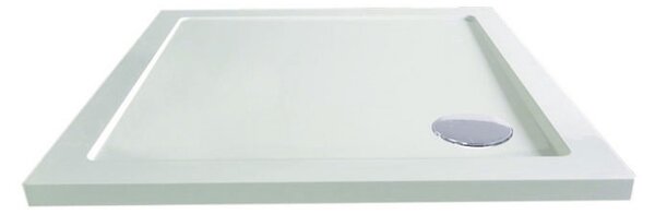 Mereo Štvorcová sprchová vanička, 90x90x4 cm, SMC, biela, vrátane sifónu