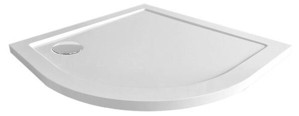 Štvrťkruhová sprchová vanička R550, 90x90x4 cm, SMC, biela, vrátane sifónu