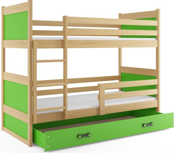 Detská poschodová posteľ RICO | borovica 80 x 160 cm Farba: Zelená