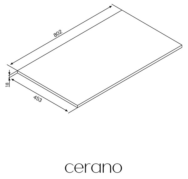 CERANO - Doska pod umývadlo Adele - zlatý dub Craft - 80,2x1,8x45,3 cm