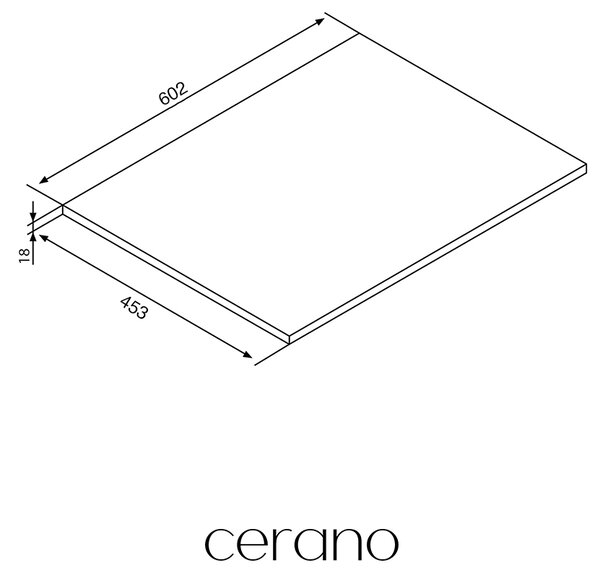 CERANO - Doska pod umývadlo Adele - dub Cannolo Cremona - 60,2x1,8x45,3 cm