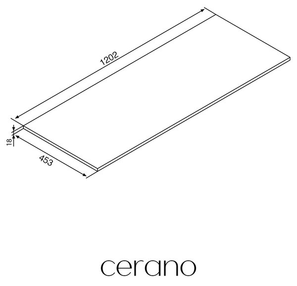CERANO - Doska pod umývadlo Adele - dub Cannolo Cremona - 120,2x1,8x45,3 cm
