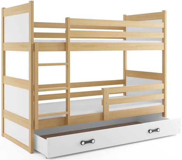 Detská poschodová posteľ RICO | borovica 80 x 190 cm Farba: Biela