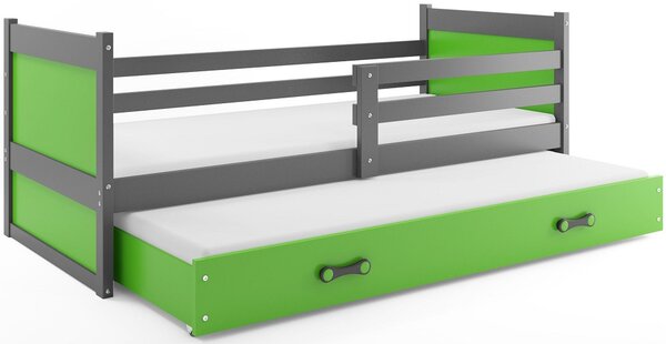 Detská posteľ s prístelkou RICO 2 | sivá 90 x 200 cm Farba: Zelená