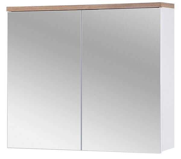 MAXMAX Kúpeľňová závesná skrinka BALI biela so zrkadlom 80 cm