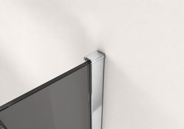 CERANO - Sprchová zástena Walk-in Onyx T L/P - 8 mm - hranatá vzpera - chróm, grafitové sklo - 140x140x200 cm