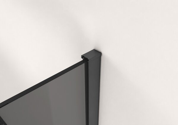 CERANO - Sprchová zástena Walk-in Onyx T L/P - 8 mm - hranatá vzpera - matná čierna, grafitové sklo - 40x40x200 cm