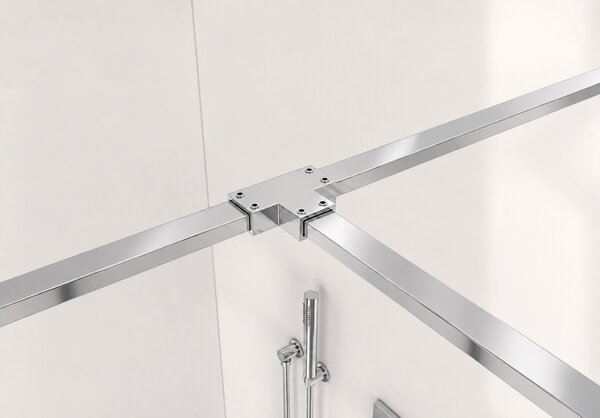 CERANO - Sprchová zástena Walk-in Onyx T L/P - 8 mm - hranatá vzpera - chróm, číre sklo - 40x40x200 cm