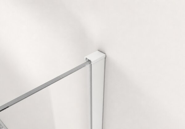 CERANO - Sprchová zástena Walk-in Onyx T L/P - 8 mm - hranatá vzpera - matná biela, industriálne sklo - 90x90x200 cm