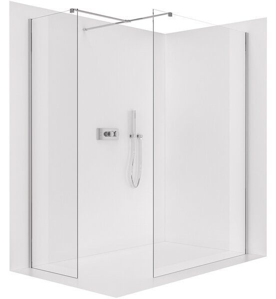 CERANO - Sprchová zástena Walk-in Onyx T L/P - 8 mm - hranatá vzpera - chróm, číre sklo - 40x40x200 cm