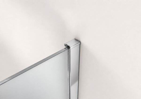 CERANO - Sprchová zástena Walk-in Onyx T L/P - 8 mm - hranatá vzpera - chróm, mliečne sklo - 60x30x200 cm