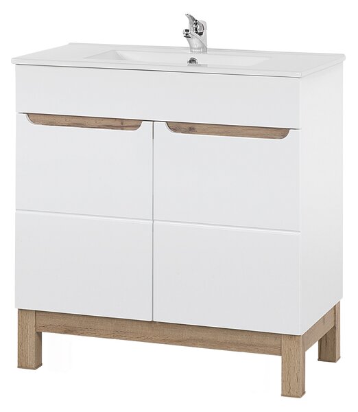 MAXMAX Kúpeľňová stojaci skrinka pod umývadlo BALI biela 80 cm