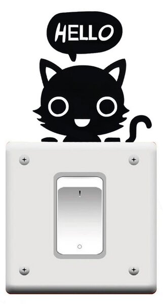 PIPPER | Samolepka na vypínač "Mačička" 11x10 cm