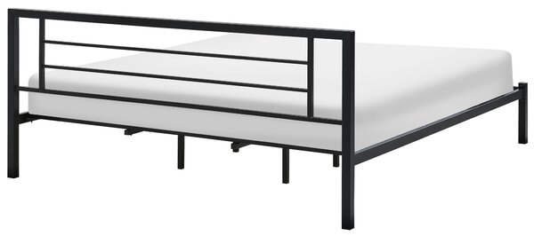 Posteľ kovová čierna 180 x 200 cm rám postele s roštom moderná spálňa industriálny dizajn