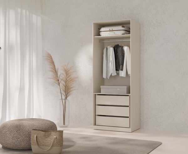 NovýNábytok.sk Šatníková skriňa Sorela 3 (makadamia). Akcia -15%. Vlastná spoľahlivá doprava až k Vám domov. 1160151