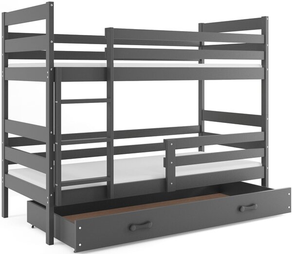 Detská poschodová posteľ ERYK | sivá Farba: Sivá / sivá, Rozmer.: 160 x 80 cm