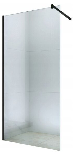 Kúpeľňová pevná zástena WALK-IN 50 cm - čierna - číre sklo