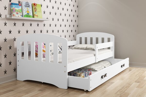 BMS Detská posteľ s úložným priestorom (s zásuvkou) CLASSIC 160x80 biela Doplňujúce farba: Biela