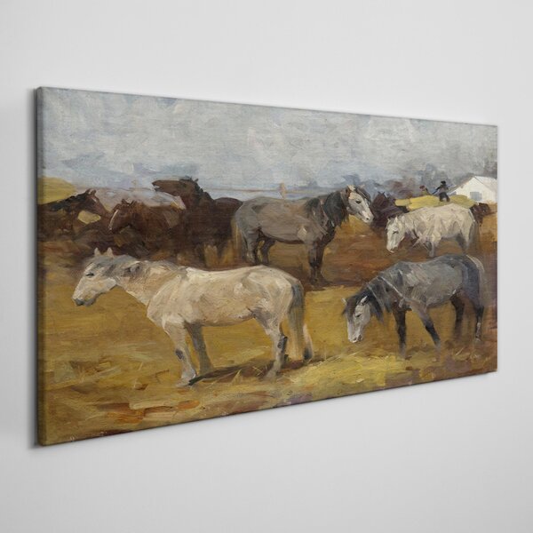 Obraz Canvas Maľovanie zvierat kone