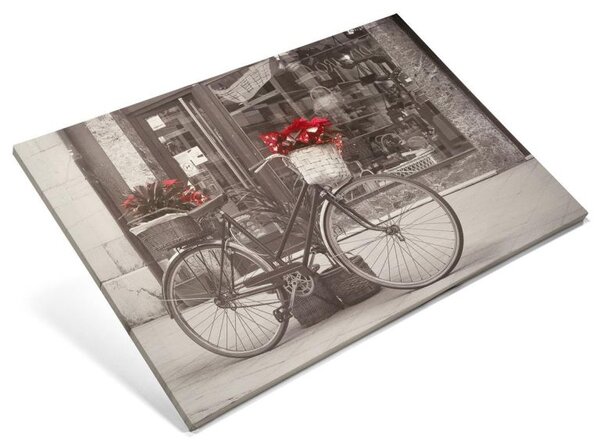 Nástenná maľba bicykel s vianočnou hviezdou, 40 x 60 cm